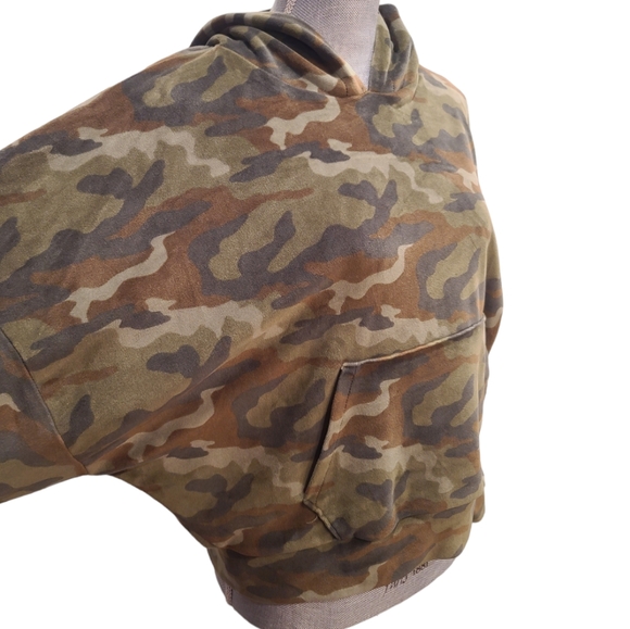 American Eagle Camouflage Hoodie Vamp Sleeve Sweatshirt Size Medium - Picture 3 of 5